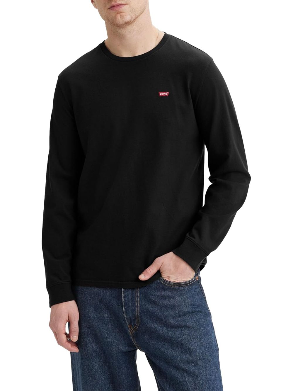 T-shirt Levi's LS ORIGINAL HM TEE MINERAL BLACK JERSEY Uomo - Nero