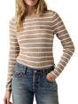 Pullover Levi's RIB CREW SWEATER BRANDY STRIPE MUSHROOM Donna - Marrone