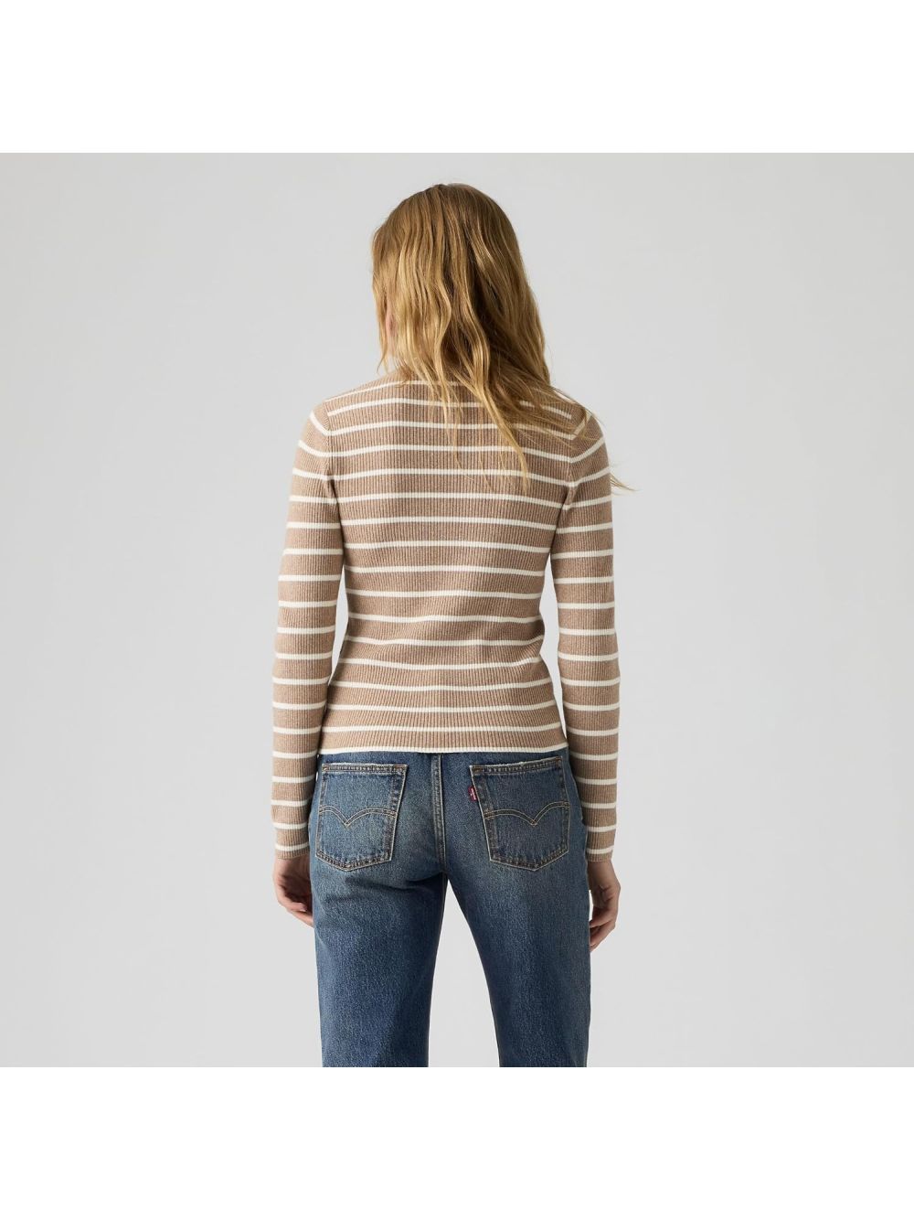 Pullover Levi's RIB CREW SWEATER BRANDY STRIPE MUSHROOM Donna - Marrone