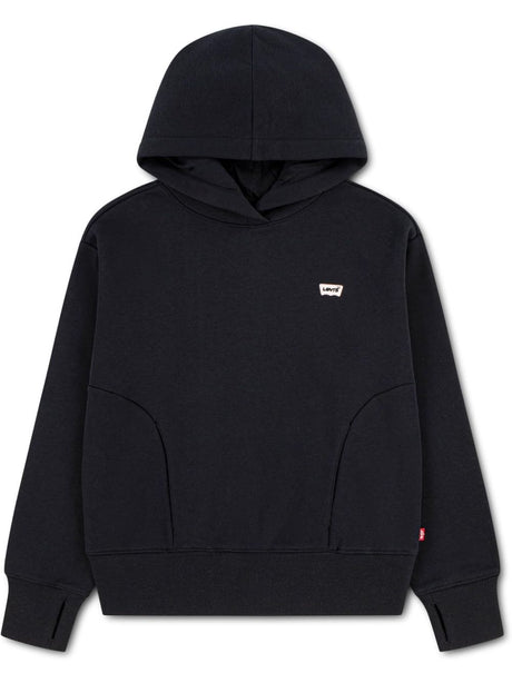 Felpa Levi's BATWING PATCH HOODIE Bambina - Nero