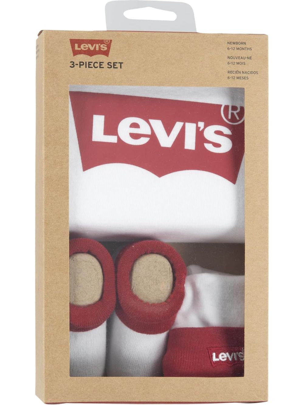 Set Levi's BATWING ONESIE HAT BOOTIE Bambino - Bianco