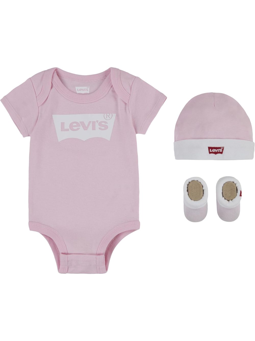 Set Levi's BATWING ONESIE HAT BOOTIE Bambino - Rosa