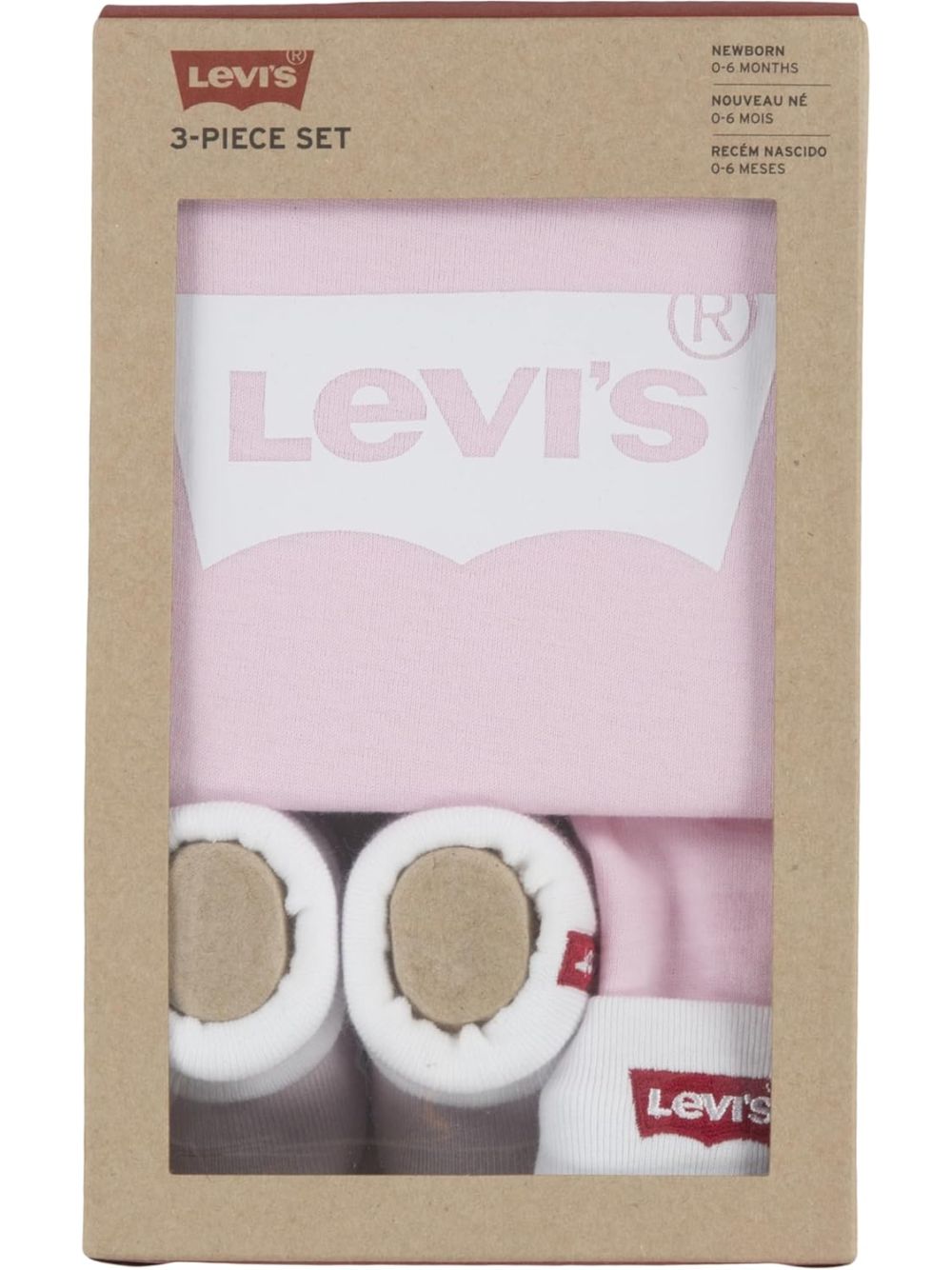 Set Levi's BATWING ONESIE HAT BOOTIE Bambino - Rosa