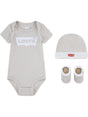 Set Levi's BATWING ONESIE HAT BOOTIE Bambino - Beige