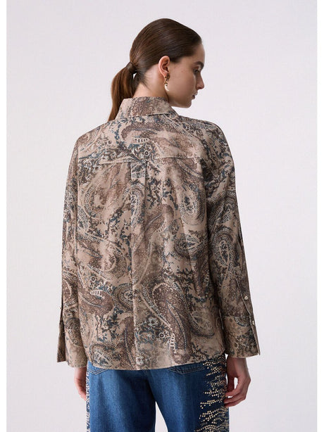 Camicia Liu Jo in velluto stampato Donna - Marrone