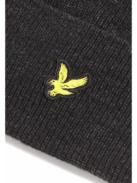Cappello Lyle & Scott LAMBSWOOL BLEND RIBBED Uomo - Nero