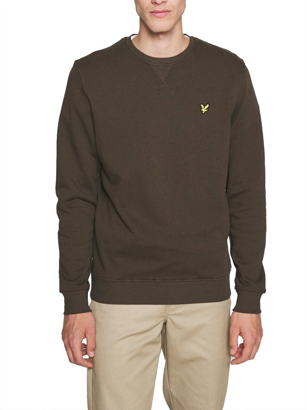 Felpa Lyle & Scott CREW NECK BRUSHBACK Uomo - Oliva