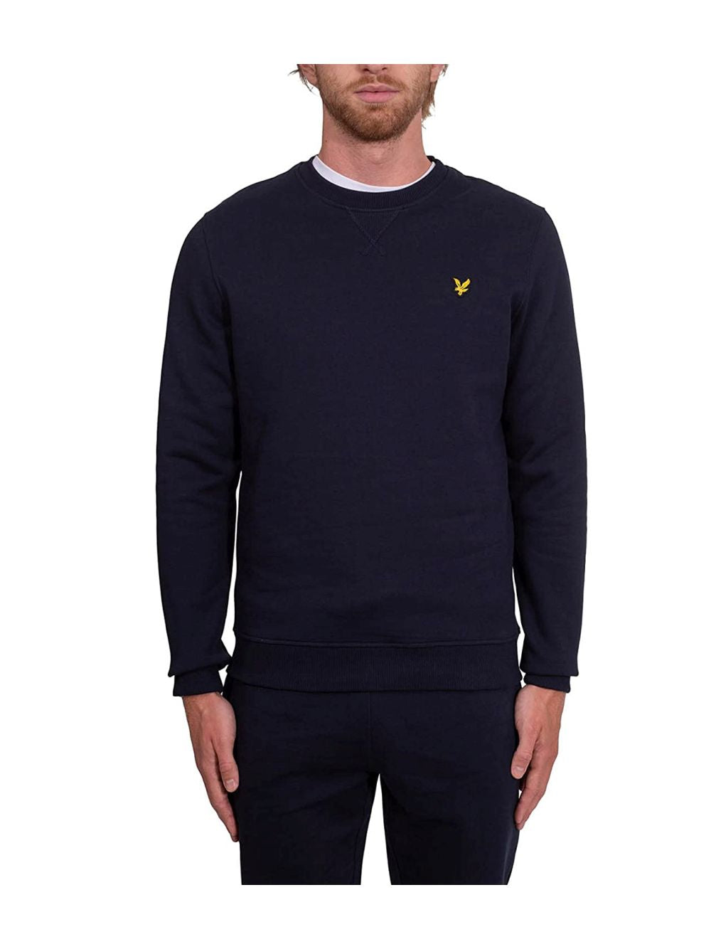 Felpa Lyle & Scott CREW NECK BRUSHBACK Uomo - Blu