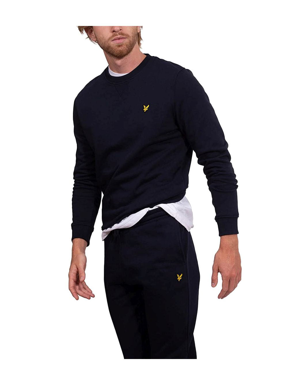 Felpa Lyle & Scott CREW NECK BRUSHBACK Uomo - Blu