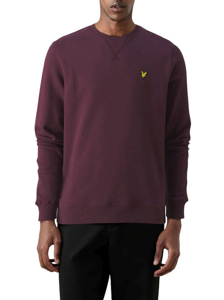 Felpa Lyle & Scott CREW NECK BRUSHBACK Uomo - Bordeaux