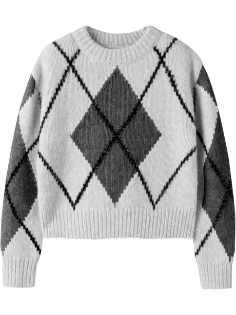 Pullover Name It NOREEN LS KNIT Bambina - Grigio