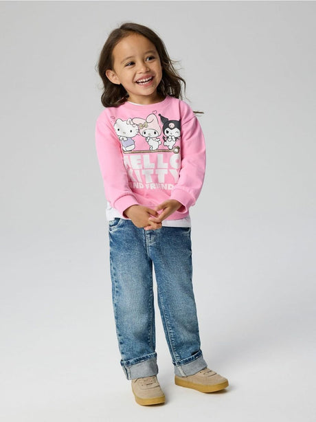 Felpa Name It ABARA HELLOK NREG SWEAT BRU NOOS SKY Bambina - Multicolore