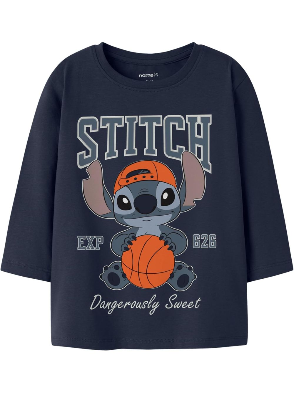 T-shirt Name It AMDRES STITCH LS NREG TOP WDI Bambino - Blu