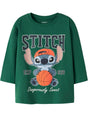 T-shirt Name It AMDRES STITCH LS NREG TOP WDI Bambino - Verde