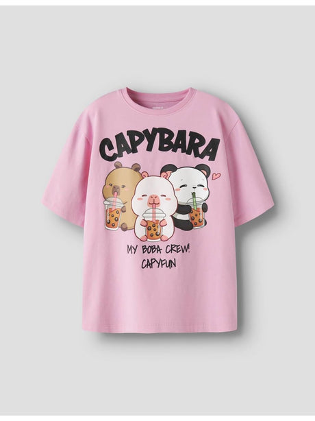 T-shirt Name It SYLLA CAPYBARA SS NREG TOP BOX SKY Bambina - Multicolore