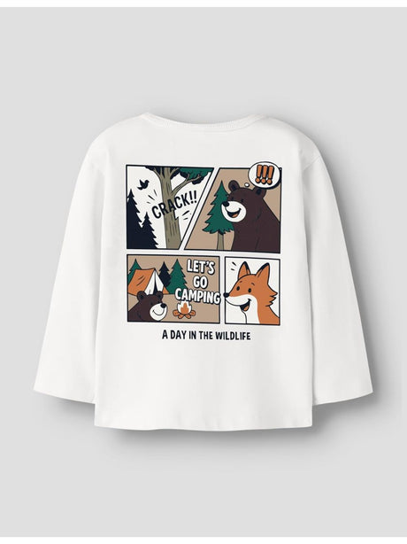 T-shirt Name It OSWALDE LS TOP BOX Bambino - Bianco