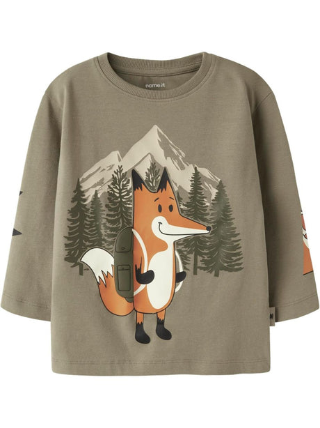 T-shirt Name It OTTO LS NREG TOP Bambino - Verde