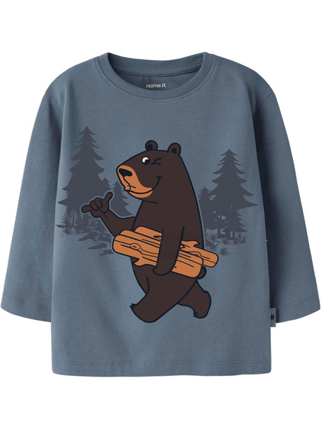 T-shirt Name It OTTO LS NREG TOP Bambino - Blu