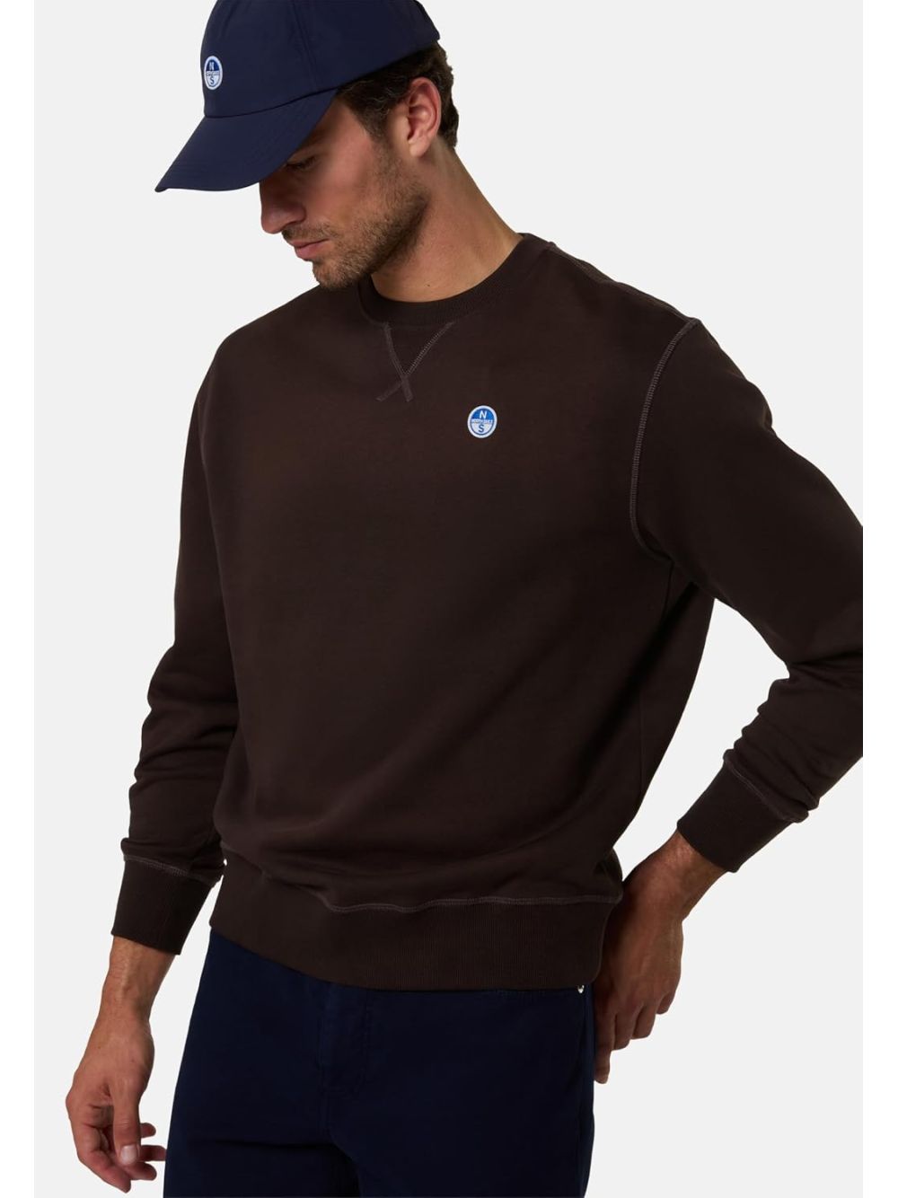 Felpa North Sails ROUND NECK Uomo - Marrone