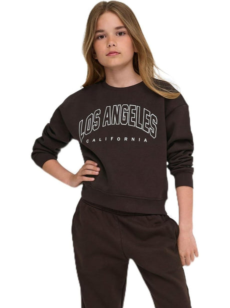 Felpa Only SWEAT LS CREW OVZ STAT SWT NOOS Bambina - Marrone