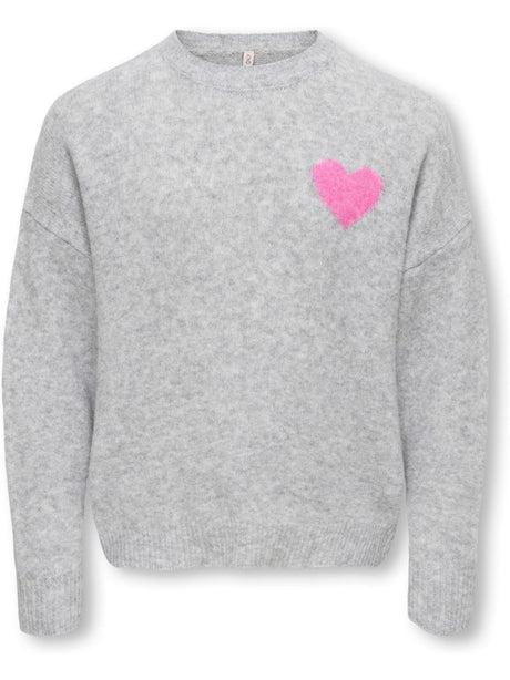Pullover Only ABBY LOVE PULLOVER VD KNT Bambina - Grigio