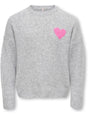 Pullover Only ABBY LOVE PULLOVER VD KNT Bambina - Grigio