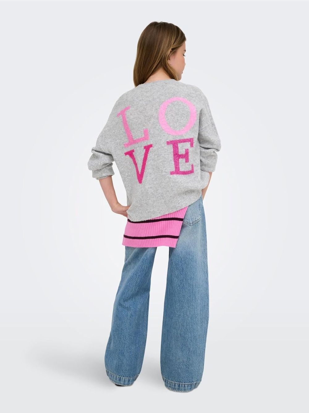 Pullover Only ABBY LOVE PULLOVER VD KNT Bambina - Grigio