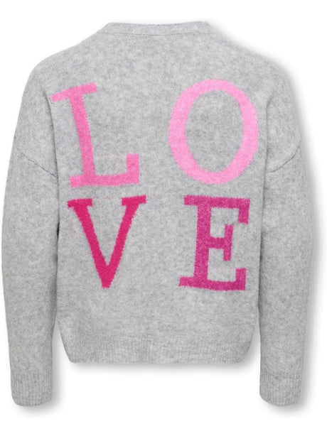 Pullover Only ABBY LOVE PULLOVER VD KNT Bambina - Grigio
