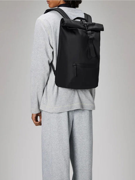 Zaino Rains ROLLTOP RUCKSACK Unisex - Nero