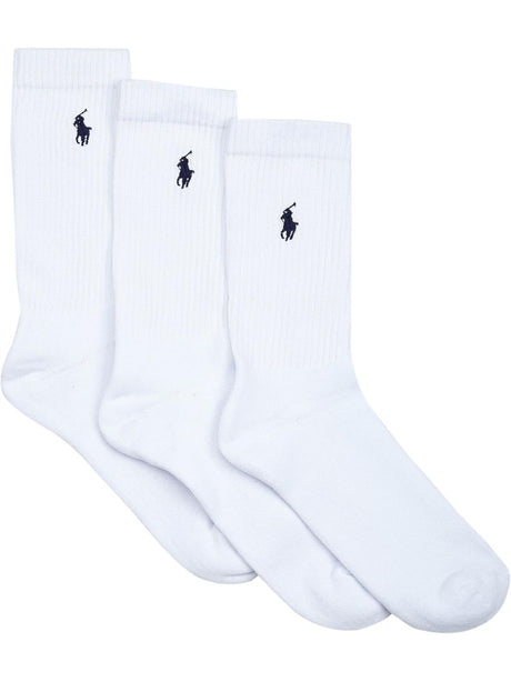 Calze Ralph Lauren CREW W/PP-CREW-3 PACK Uomo - Bianco