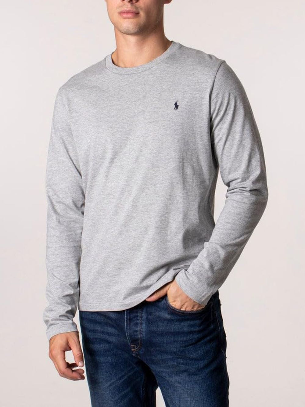 T-shirt Ralph Lauren L/S CREW SLEEP Uomo - Grigio
