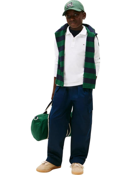Polo Tommy Hilfiger REG LS Bambino - Bianco