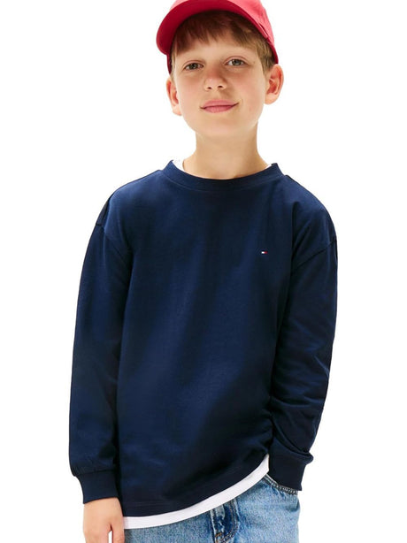 T-shirt Tommy Hilfiger ESSENTIAL LS Bambino - Navy