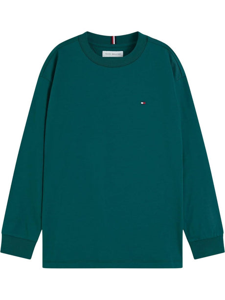 T-shirt Tommy Hilfiger ESSENTIAL T-SHIRT LS Bambino - Verde