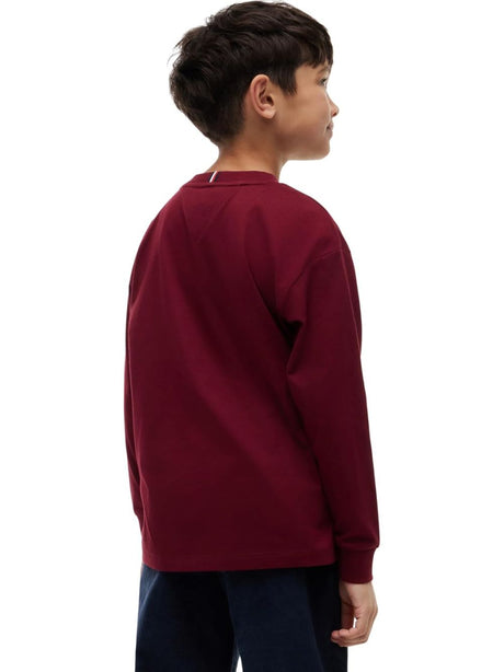 T-shirt Tommy Hilfiger ESSENTIAL T-SHIRT LS Bambino - Bordeaux
