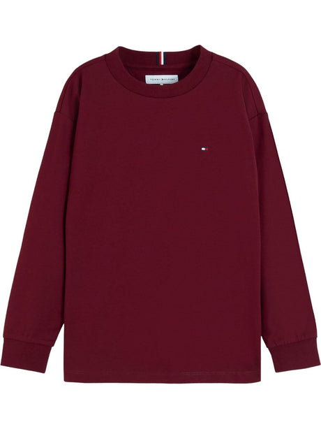 T-shirt Tommy Hilfiger ESSENTIAL T-SHIRT LS Bambino - Bordeaux