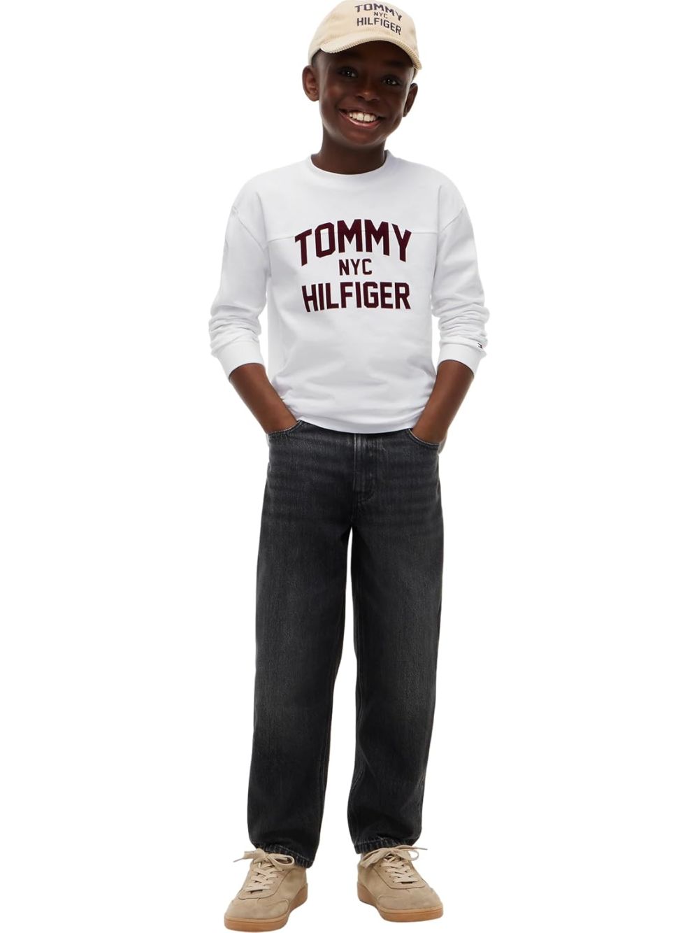 T-shirt Tommy Hilfiger BRAND LOVE LS Bambino - Bianco