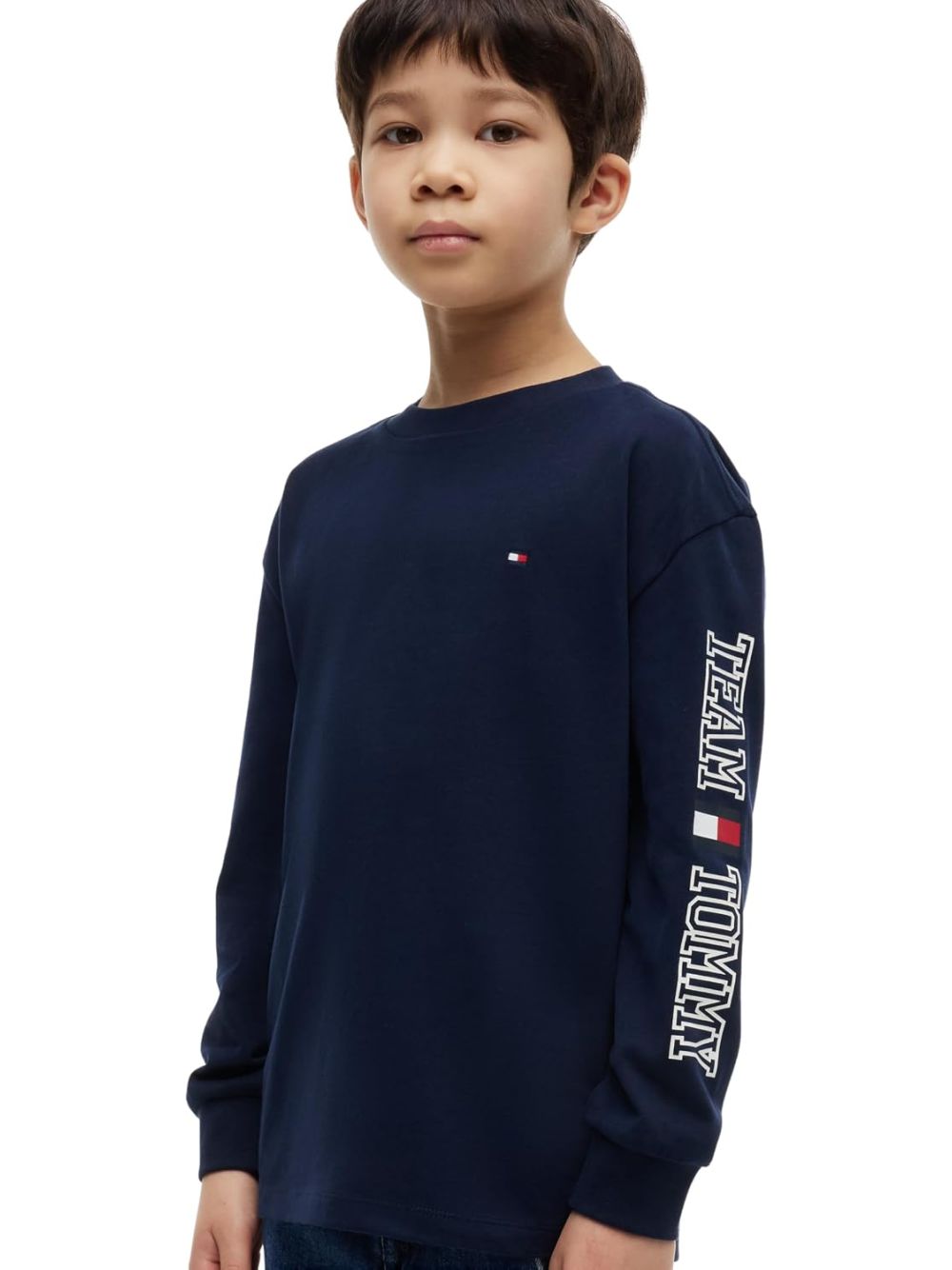 T-shirt Tommy Hilfiger TEAM TOMMY GRAPHIC LS Bambino - Navy