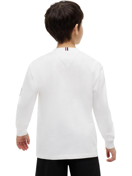 T-shirt Tommy Hilfiger TEAM TOMMY GRAPHIC LS Bambino - Bianco