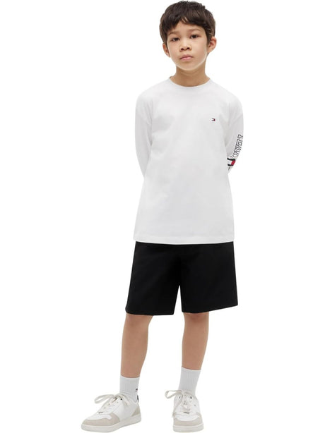 T-shirt Tommy Hilfiger TEAM TOMMY GRAPHIC LS Bambino - Bianco
