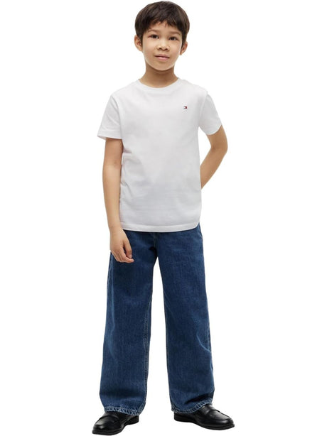 T-shirt Tommy Hilfiger TEAM TOMMY GRAPHIC LS Bambino - Bianco