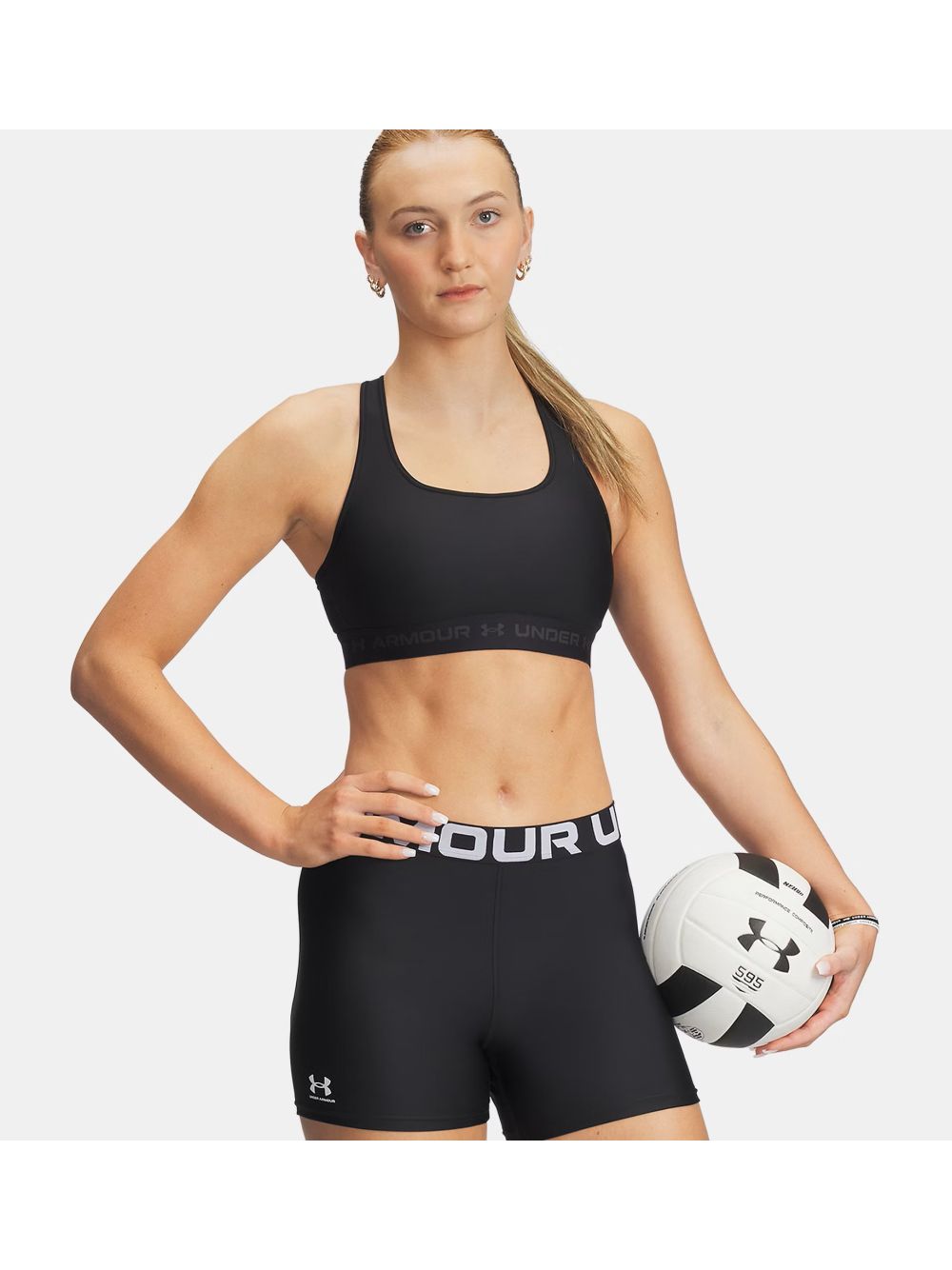 Top Sportivo Under Armour CROSSBACK MID BRA Donna - Nero