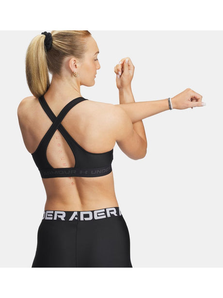 Top Sportivo Under Armour CROSSBACK MID BRA Donna - Nero