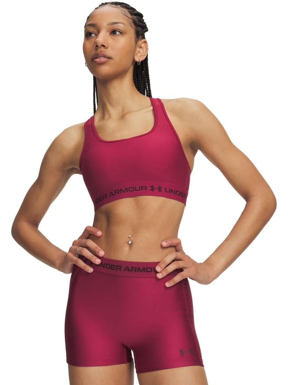 Top Sportivo Under Armour CROSSBACK MID BRA Donna - Rosso