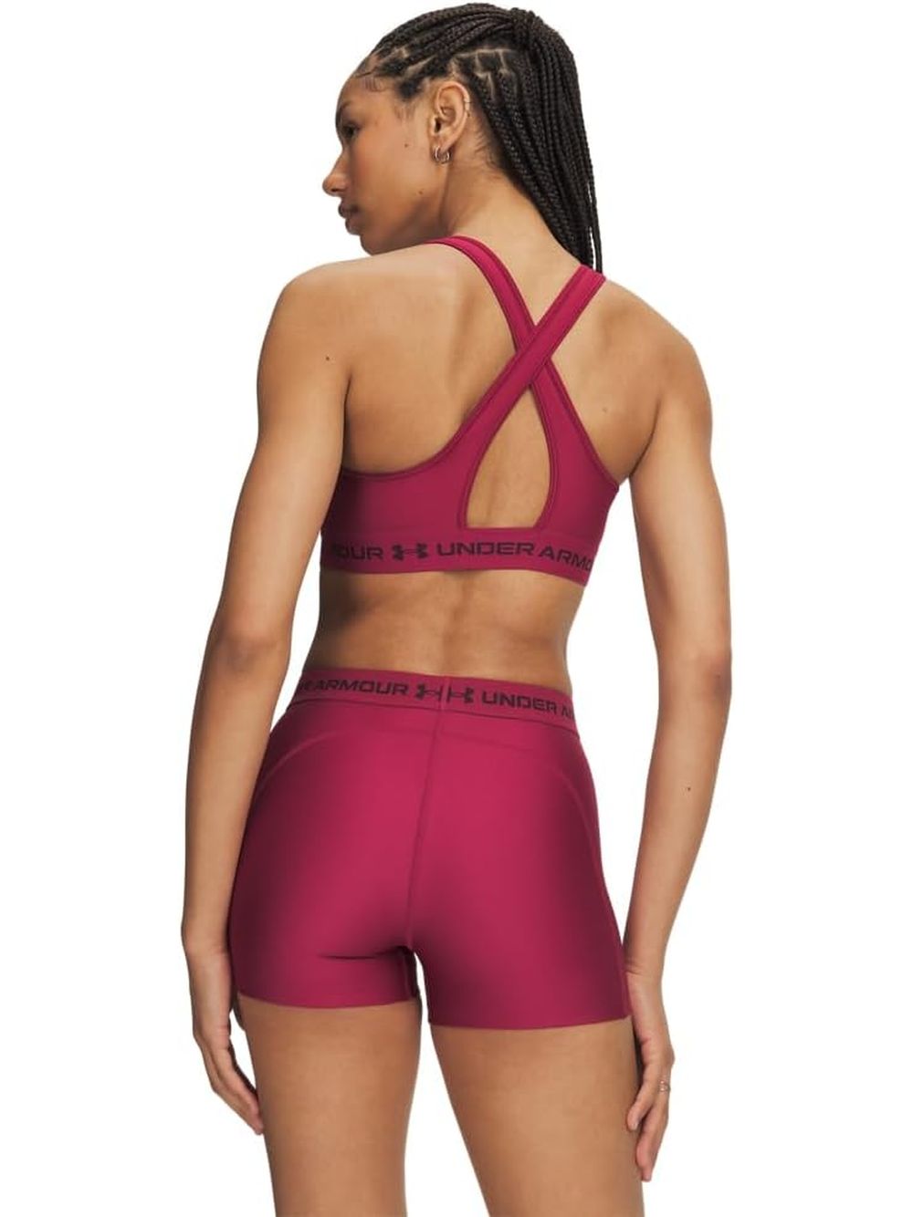 Top Sportivo Under Armour CROSSBACK MID BRA Donna - Rosso