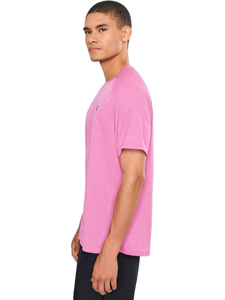 T-shirt Sportiva Under Armour TECH TEXTURED SS Uomo - Rosa
