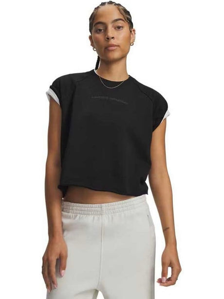 T-shirt Sportiva Under Armour ICON WM CUT OFF SS Donna - Nero