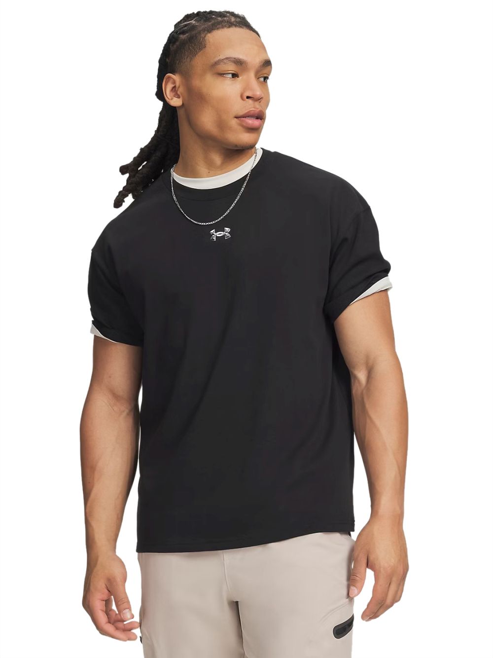 T-shirt Sportiva Under Armour M HWT METAL LOGO SS Uomo - Nero