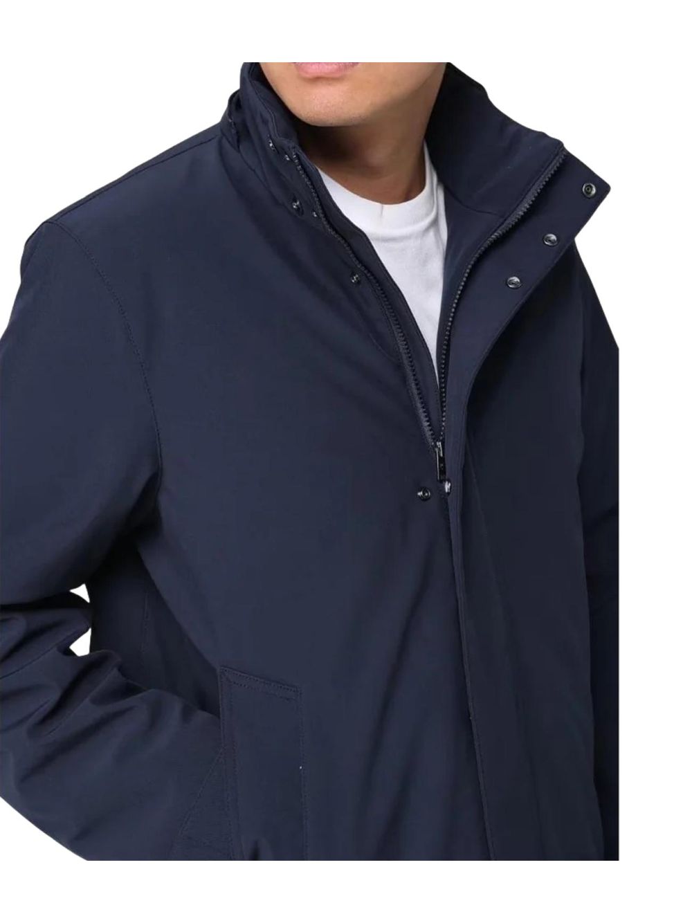 Cappotto Woolrich SOFT SHELL BARROW MAC COAT Uomo - Blu