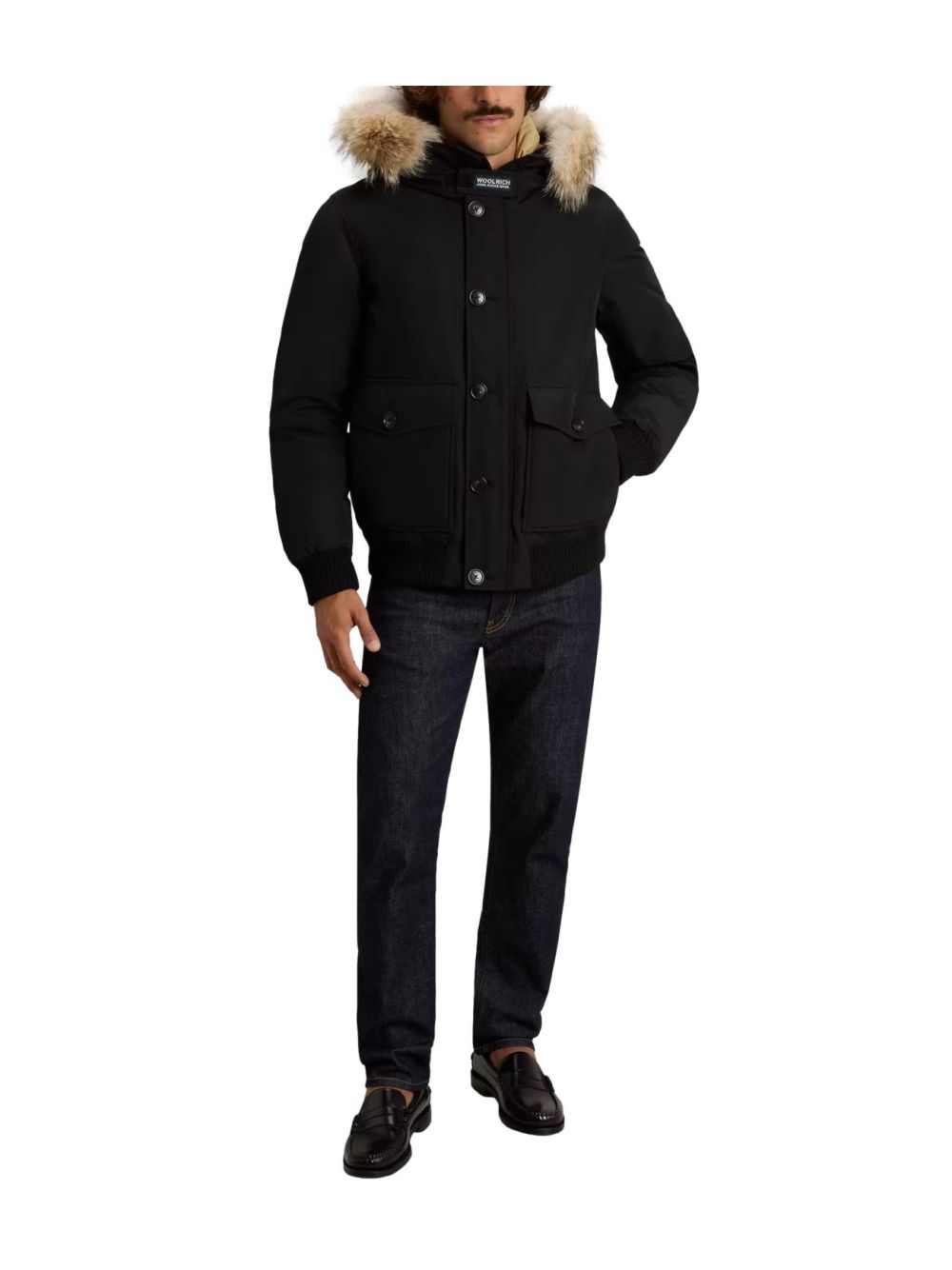 Giubbotto Woolrich POLAR DETACHABLE FUR BOMBER Uomo - Nero